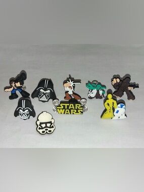 NEW Star Wars Inspired Shoe Charms Set Darth Vader, Stormtrooper, Yoda, Etc 9pc